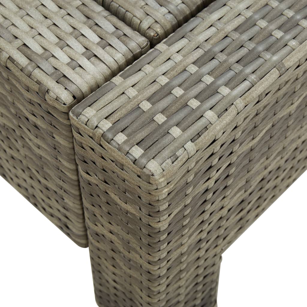 vidaXL Lettino Prendisole a 2 Posti con Cuscino in Polyrattan Grigio