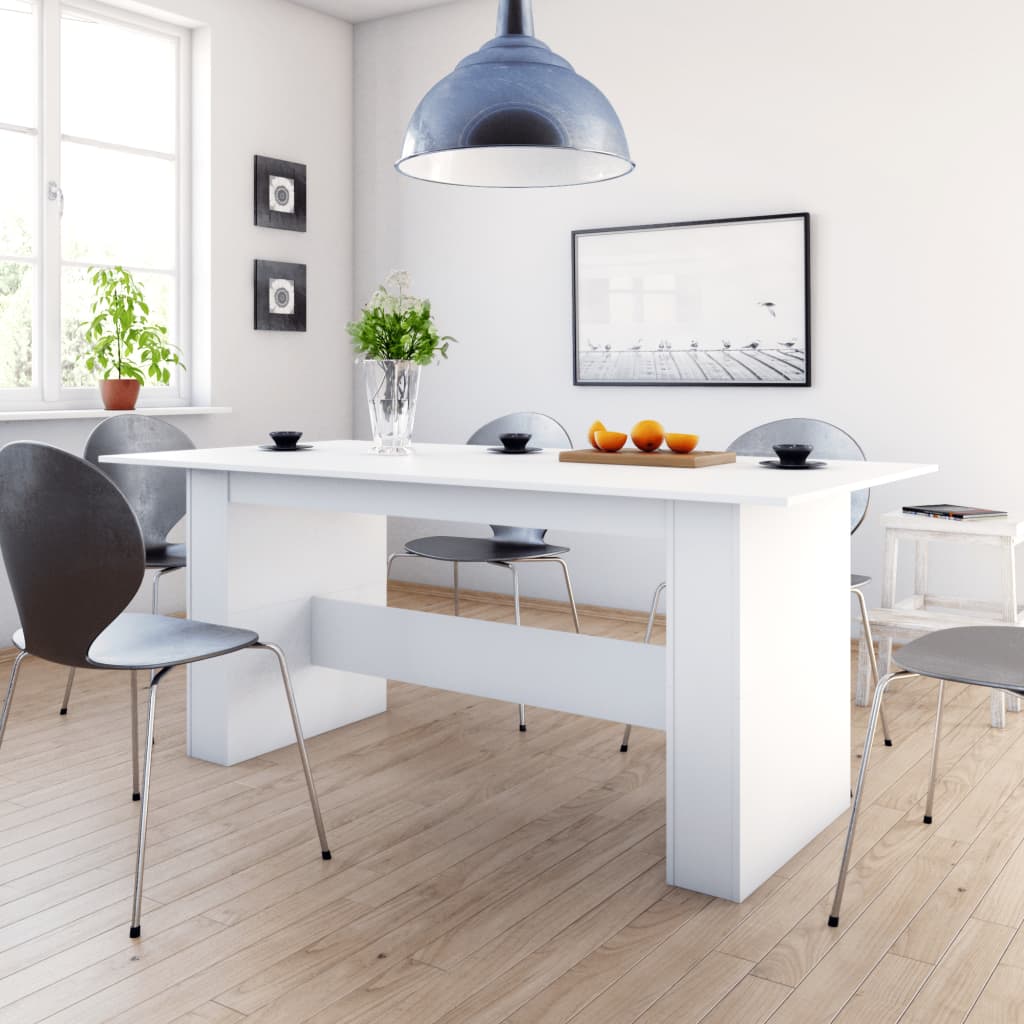 vidaXL Tavolo da Pranzo Bianco 180x90x76 cm in Legno Multistrato