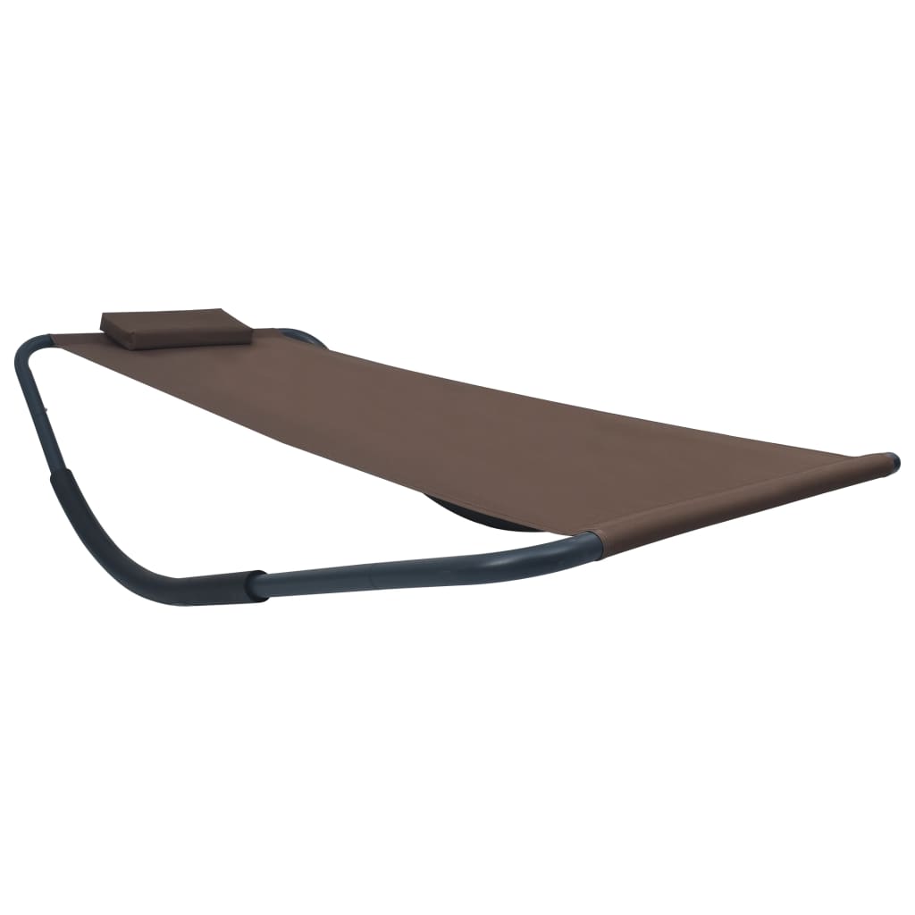 vidaXL Lettino da Giardino Marrone 200x90 cm in Acciaio