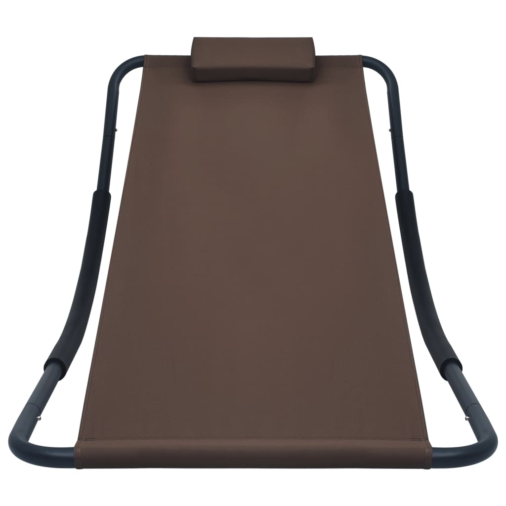 vidaXL Lettino da Giardino Marrone 200x90 cm in Acciaio