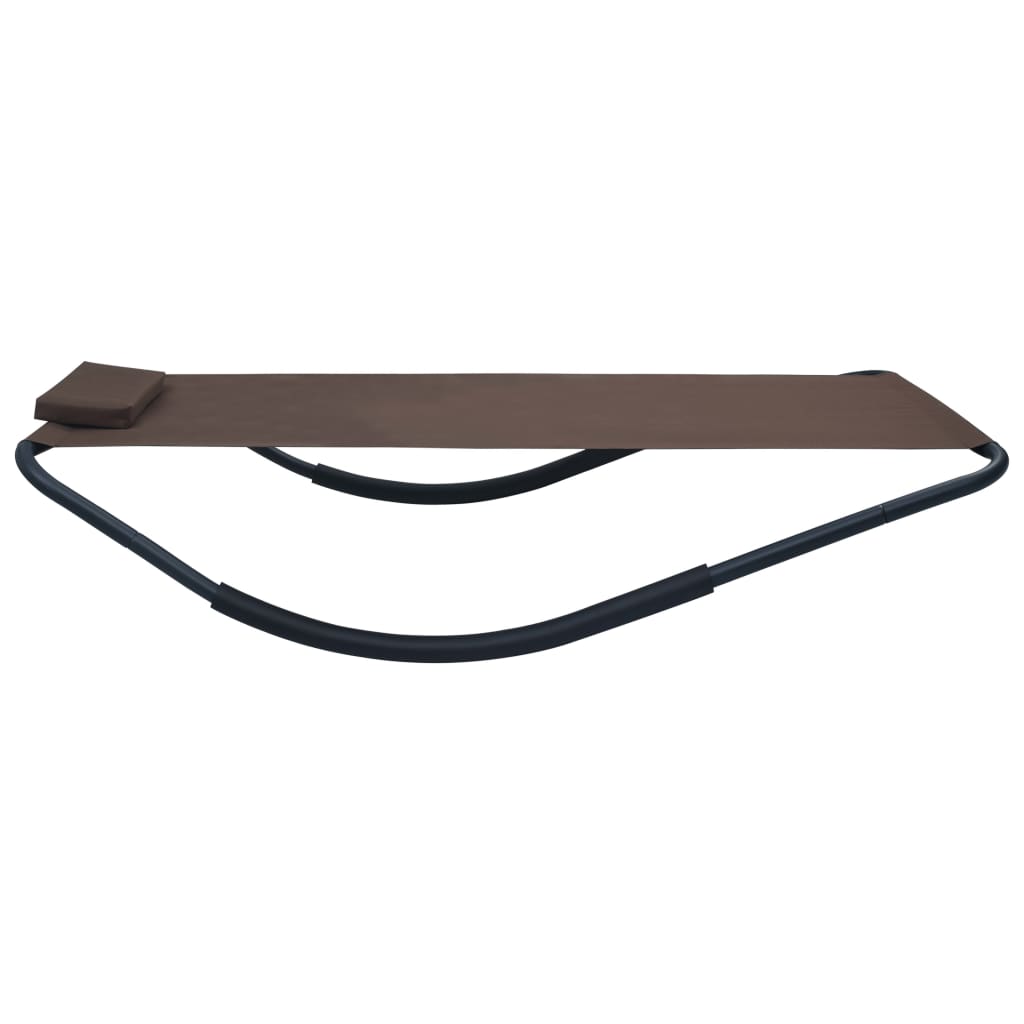 vidaXL Lettino da Giardino Marrone 200x90 cm in Acciaio