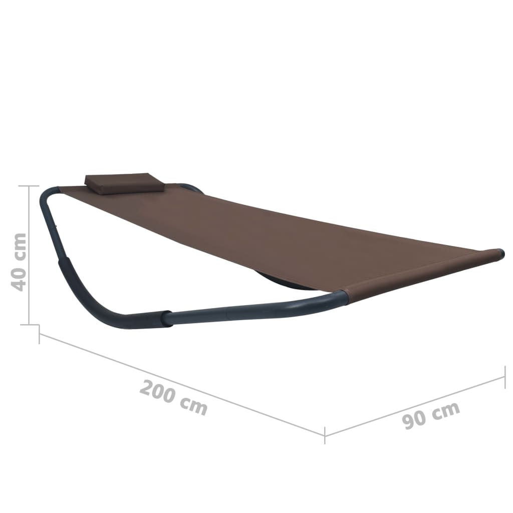 vidaXL Lettino da Giardino Marrone 200x90 cm in Acciaio