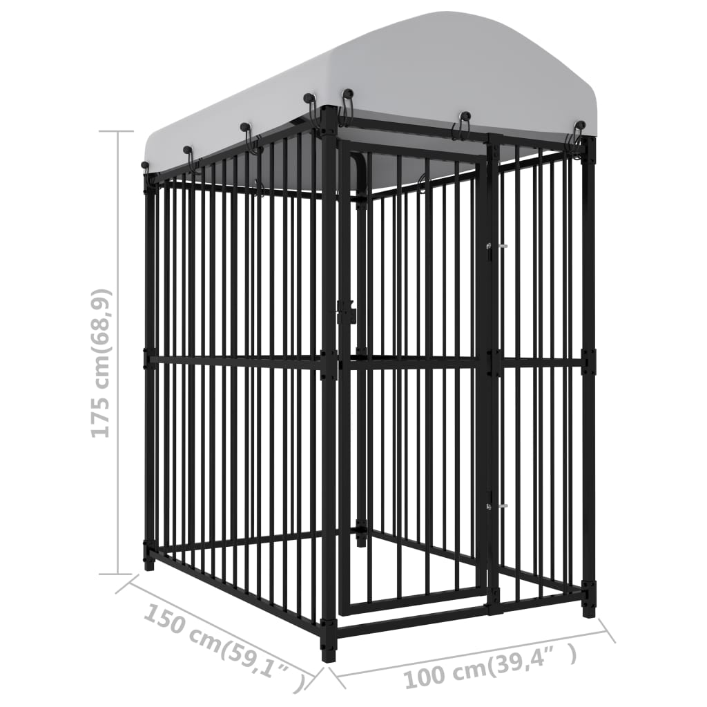 vidaXL Canile da Esterno con Tetto 150x100x175 cm