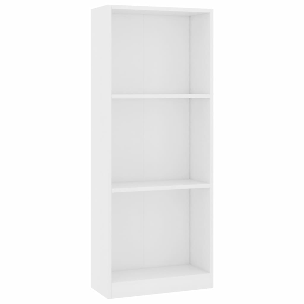 vidaXL Libreria a 3 Ripiani Bianca 40x24x109 cm in Legno Multistrato