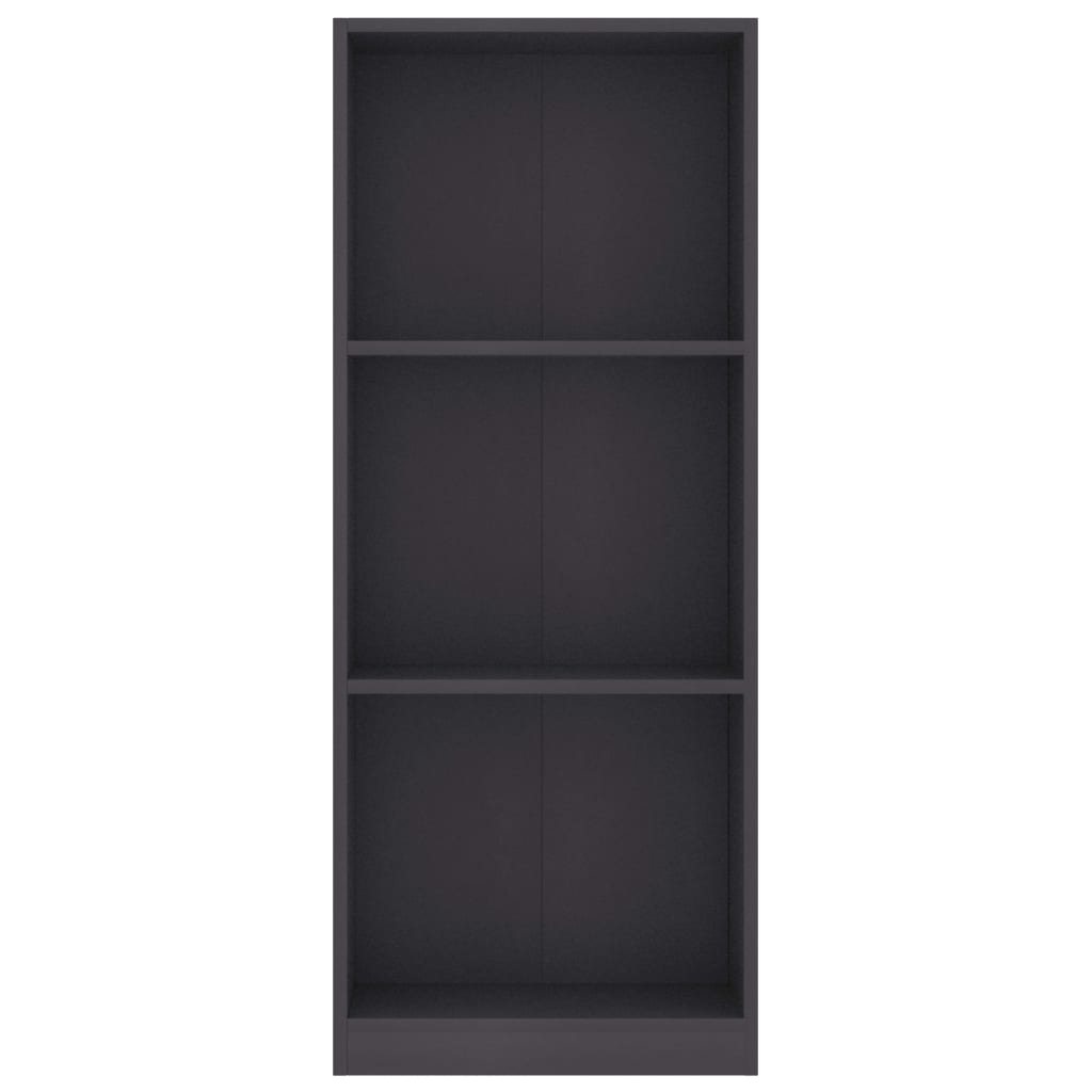 vidaXL Libreria a 3 Ripiani Grigia 40x24x109 cm in Legno Multistrato VIDAXL