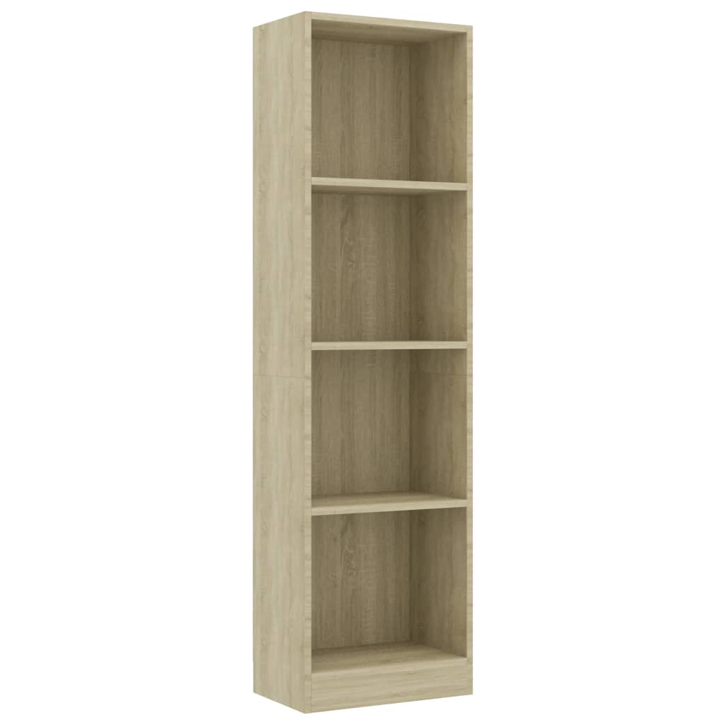 vidaXL Libreria 4 Ripiani Rovere Sonoma 40x24x142 cm Legno Multistrato