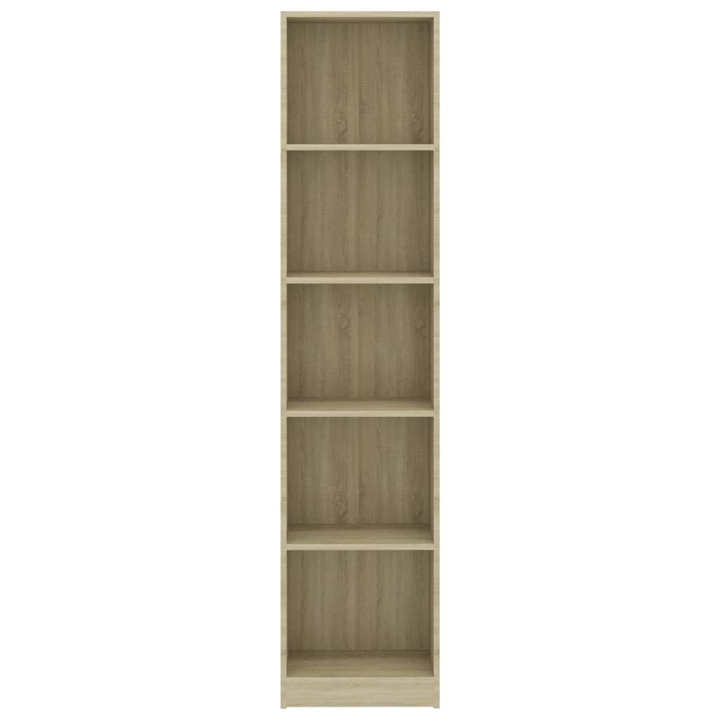 vidaXL Libreria 5 Ripiani Rovere Sonoma 40x24x175 cm Legno Multistrato
