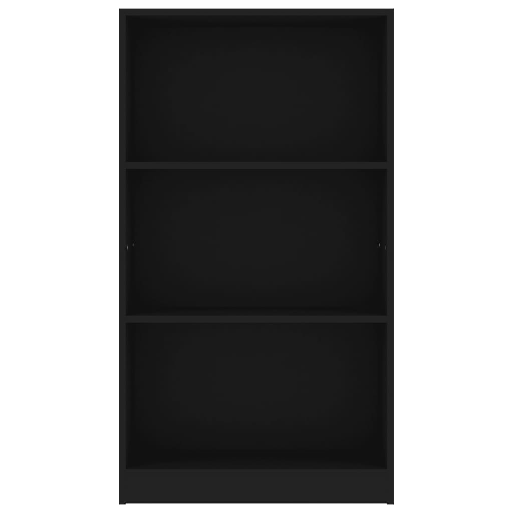 vidaXL Libreria a 3 Ripiani Nera 60x24x109 cm in Legno Multistrato