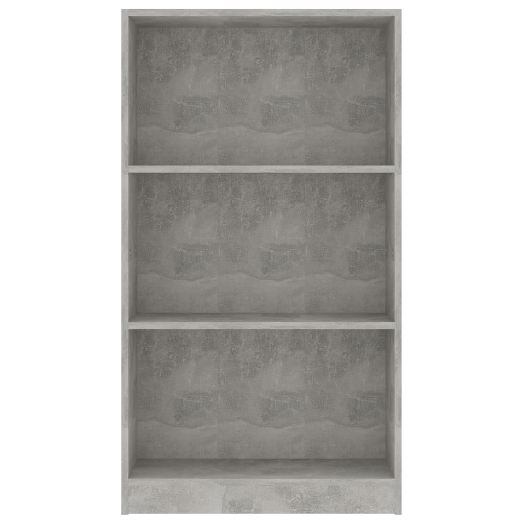 vidaXL Libreria a 3 Ripiani Cemento 60x24x109 cm in Legno Multistrato