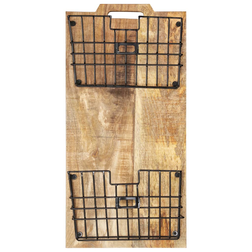 vidaXL Portariviste a Parete 33x10x67 cm in Massello di Mango Grezzo