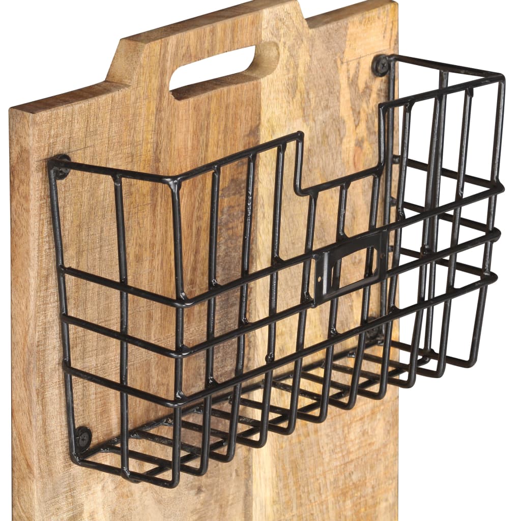 vidaXL Portariviste a Parete 33x10x67 cm in Massello di Mango Grezzo