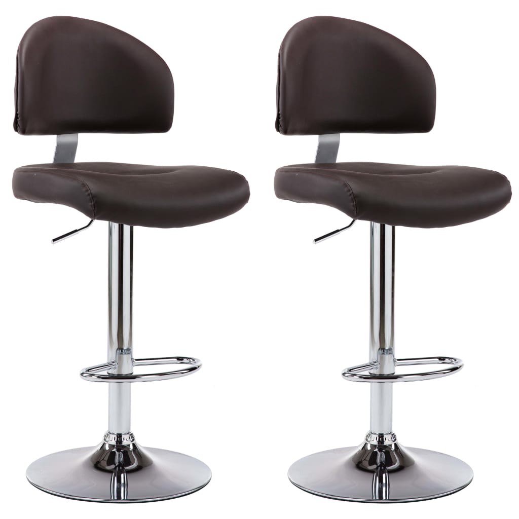 vidaXL Sgabelli da Bar 2 pz Marroni in Similpelle