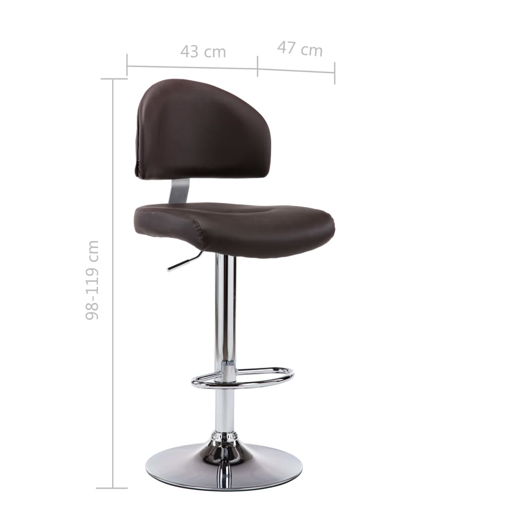 vidaXL Sgabelli da Bar 2 pz Marroni in Similpelle