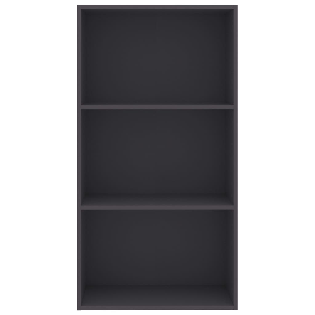 vidaXL Libreria a 3 Ripiani Grigia 60x30x114 cm in Legno Multistrato