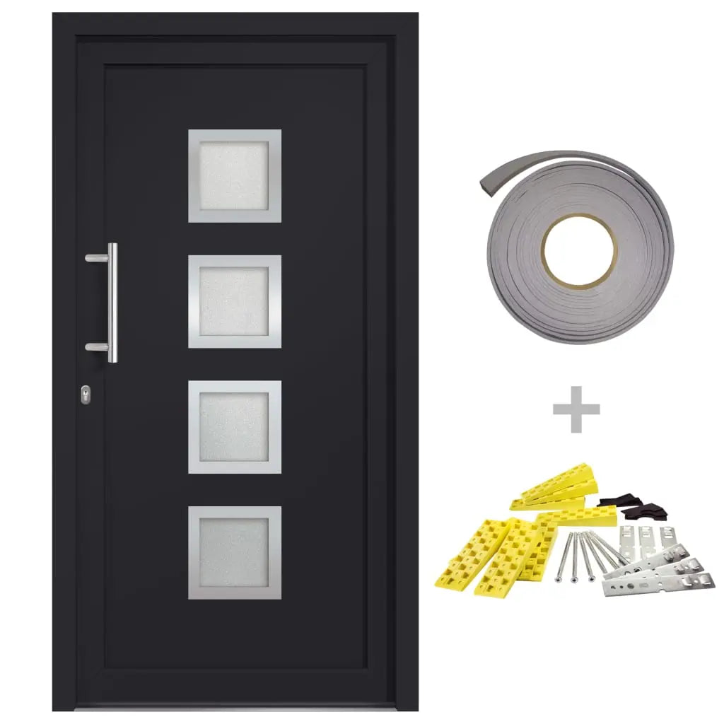 vidaXL Porta di Ingresso Antracite 98x208 cm VIDAXL