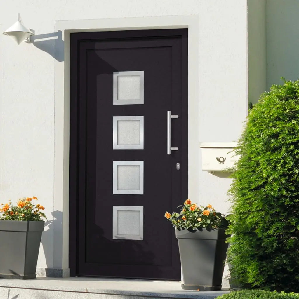 vidaXL Porta di Ingresso Antracite 98x208 cm VIDAXL