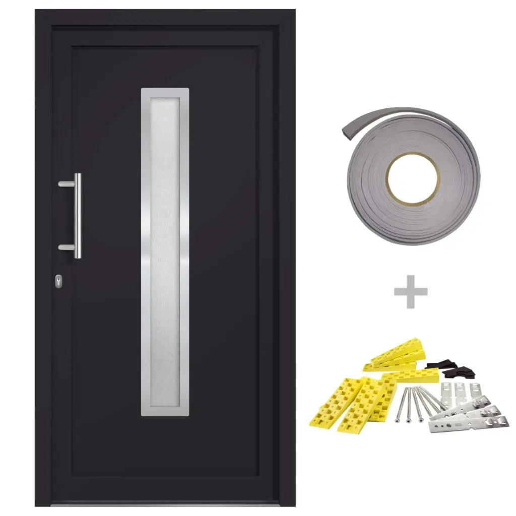 vidaXL Porta di Ingresso Antracite 108x208 cm VIDAXL