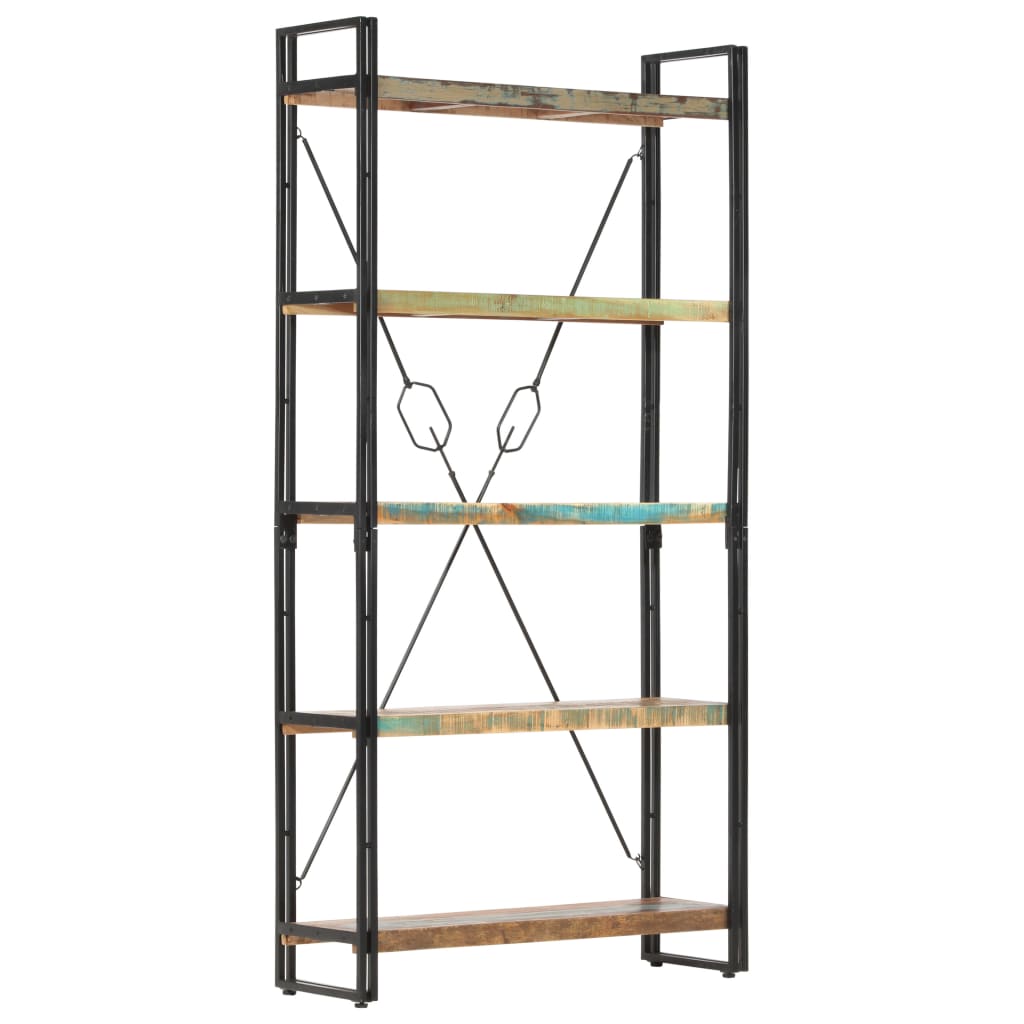 vidaXL Libreria a 5 Ripiani 90x30x180 cm in Legno Massello di Recupero VIDAXL