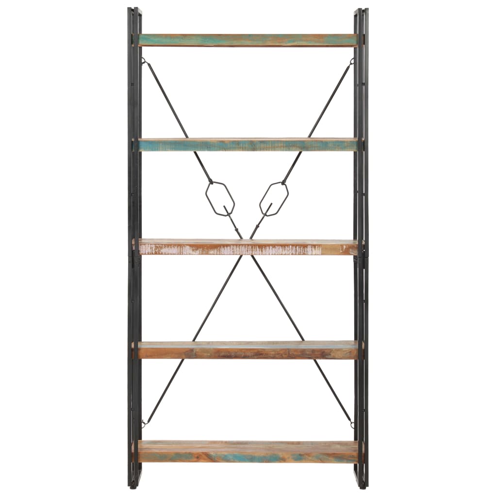 vidaXL Libreria a 5 Ripiani 90x30x180 cm in Legno Massello di Recupero VIDAXL