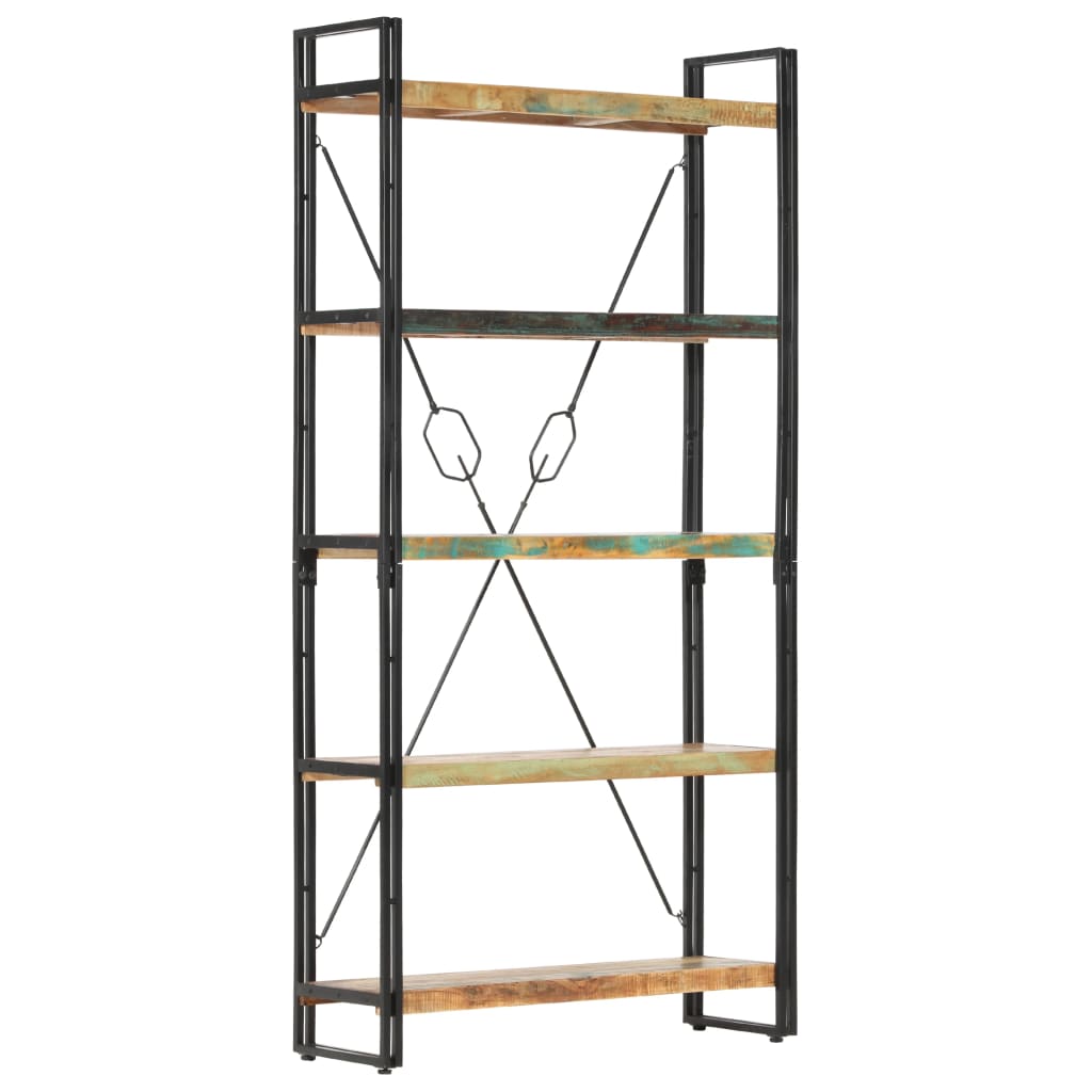 vidaXL Libreria a 5 Ripiani 90x30x180 cm in Legno Massello di Recupero VIDAXL