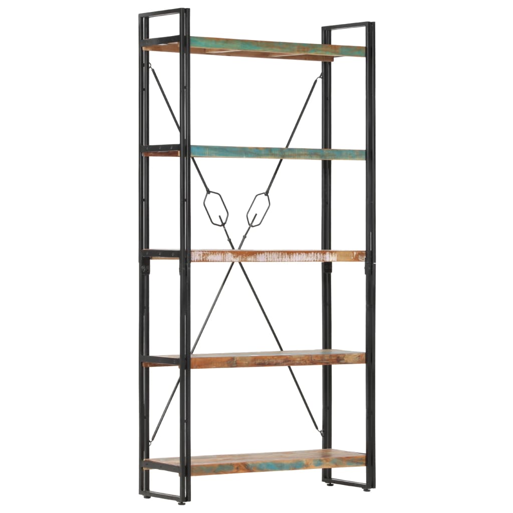 vidaXL Libreria a 5 Ripiani 90x30x180 cm in Legno Massello di Recupero VIDAXL