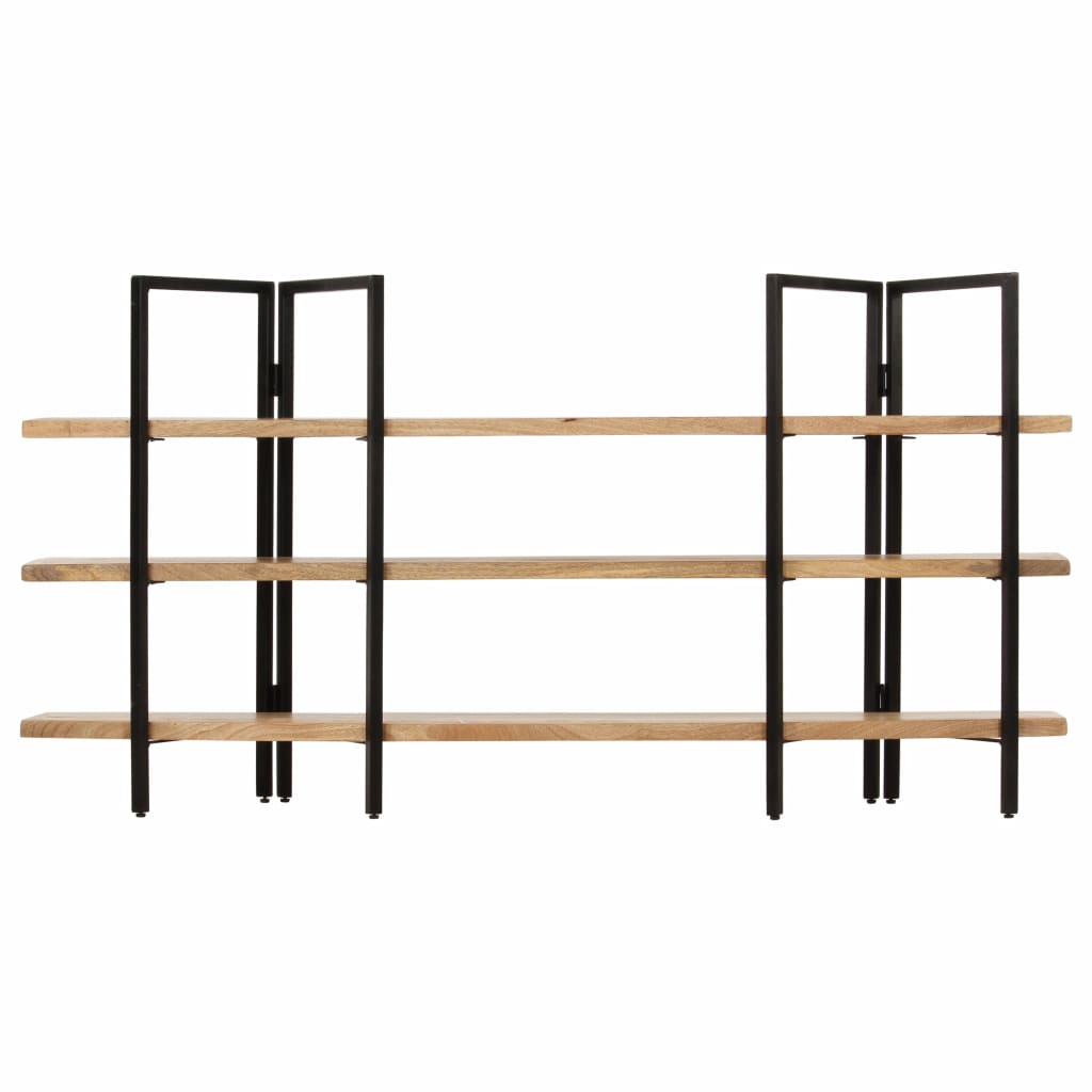 vidaXL Libreria a 3 Livelli 160x31x80 cm in Legno Massello di Mango