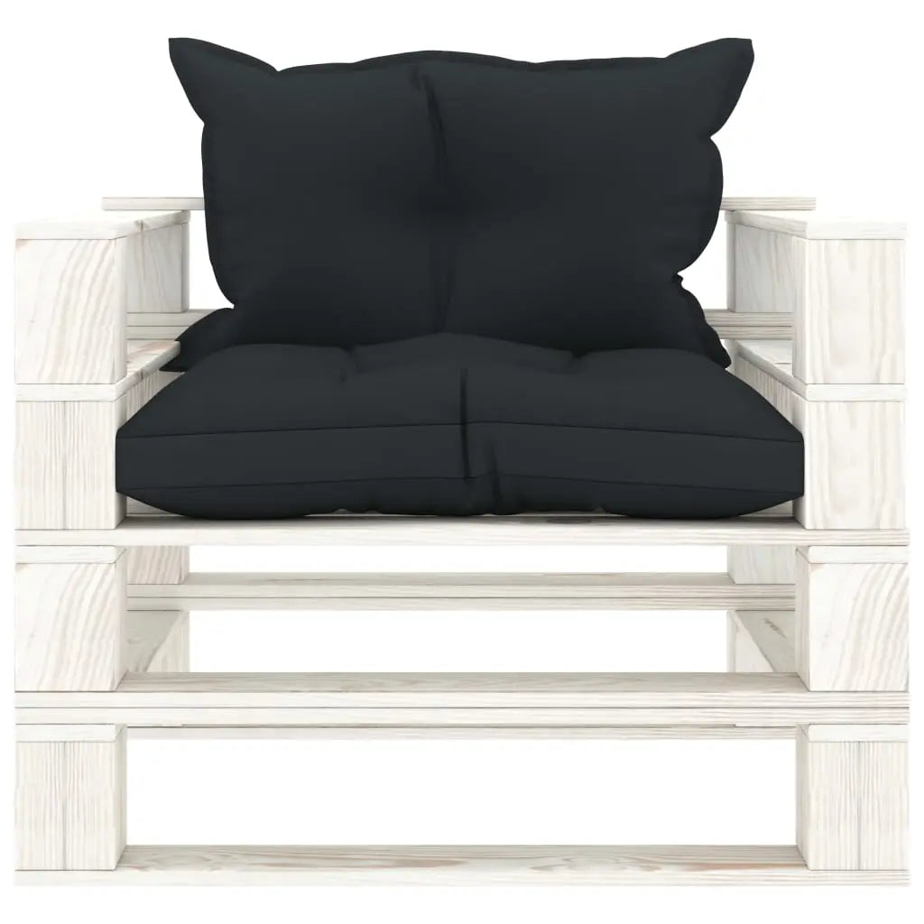 vidaXL Poltrona da Giardino Pallet con Cuscini Antracite in Legno VIDAXL