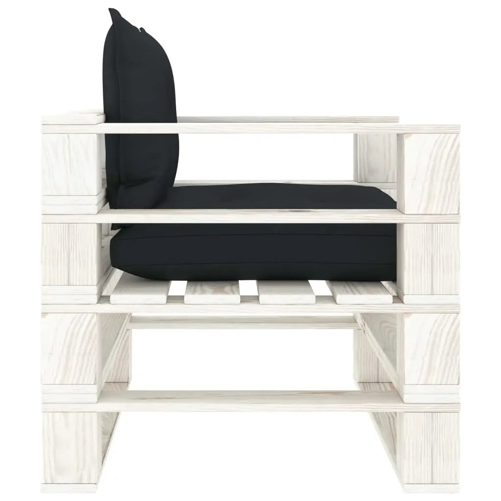 vidaXL Poltrona da Giardino Pallet con Cuscini Antracite in Legno VIDAXL