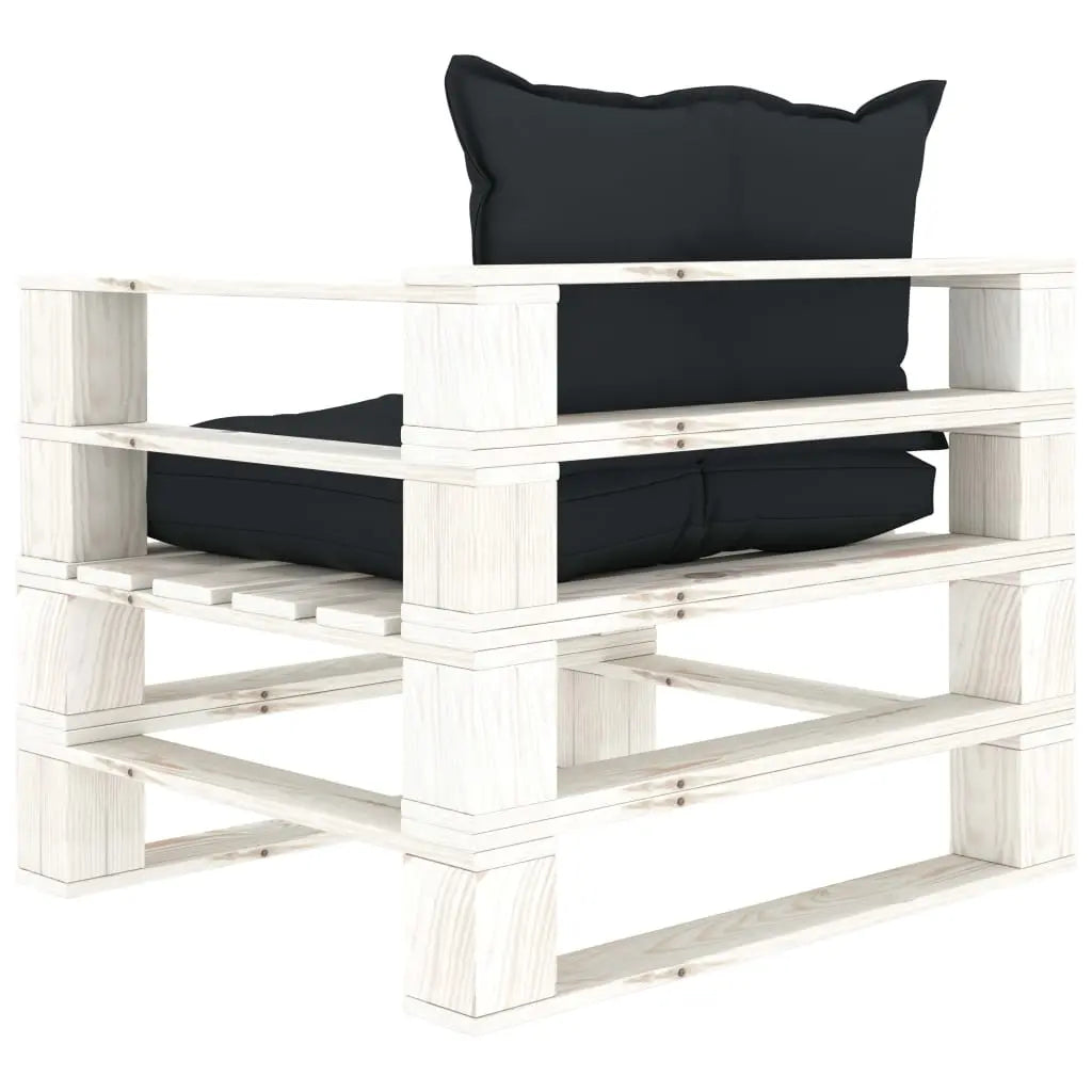 vidaXL Poltrona da Giardino Pallet con Cuscini Antracite in Legno VIDAXL