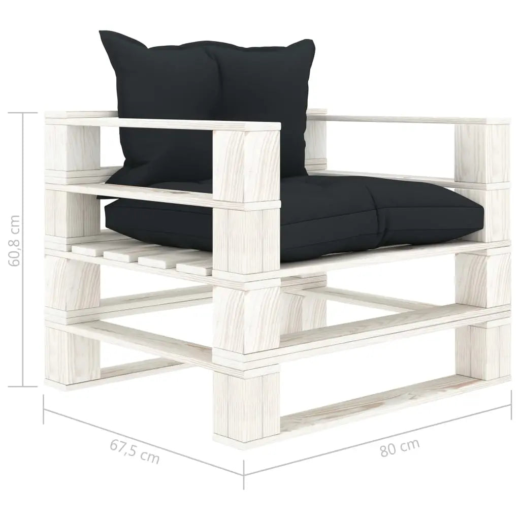vidaXL Poltrona da Giardino Pallet con Cuscini Antracite in Legno VIDAXL