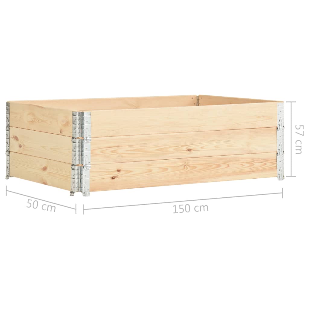 vidaXL Collari per Pallet 3 pz 50x150 cm in Legno Massello di Pino