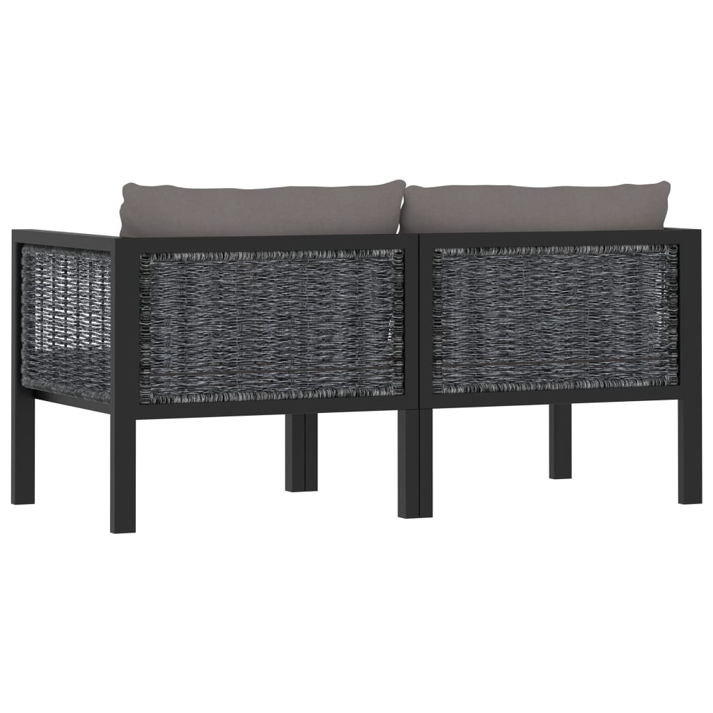 vidaXL Divano a 2 Posti con Cuscini Antracite in Polyrattan