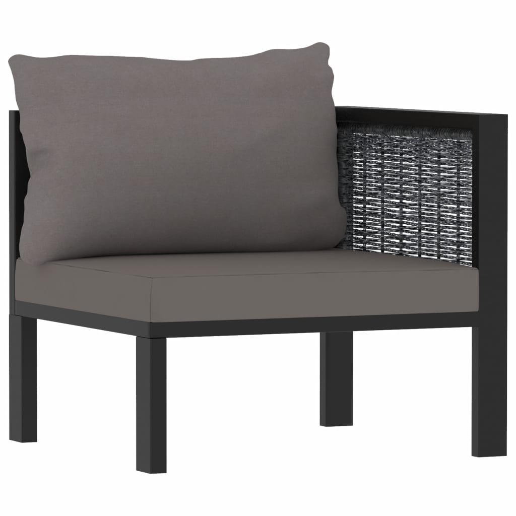 vidaXL Divano a 2 Posti con Cuscini Antracite in Polyrattan
