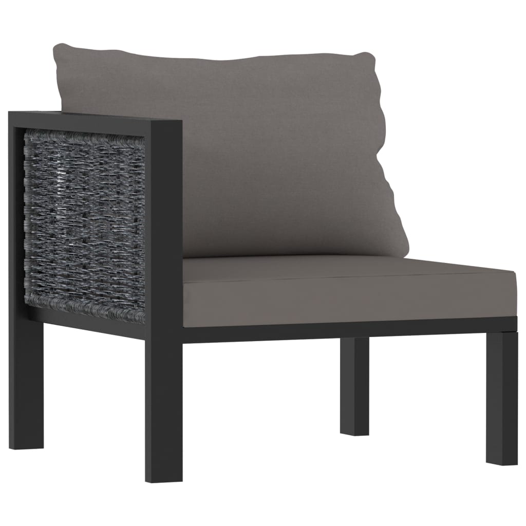 vidaXL Divano a 2 Posti con Cuscini Antracite in Polyrattan