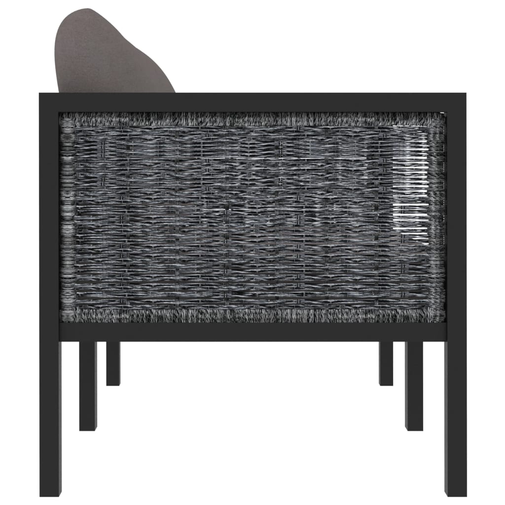 vidaXL Divano a 2 Posti con Cuscini Antracite in Polyrattan