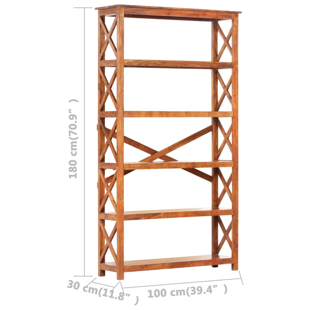 vidaXL Libreria 100x30x180 cm Legno Massello Acacia Finitura Ambra
