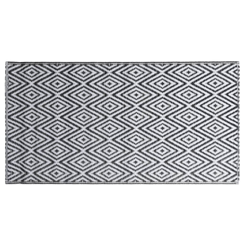 vidaXL Tappeto da Esterni Bianco e Nero 160x230 cm in PP