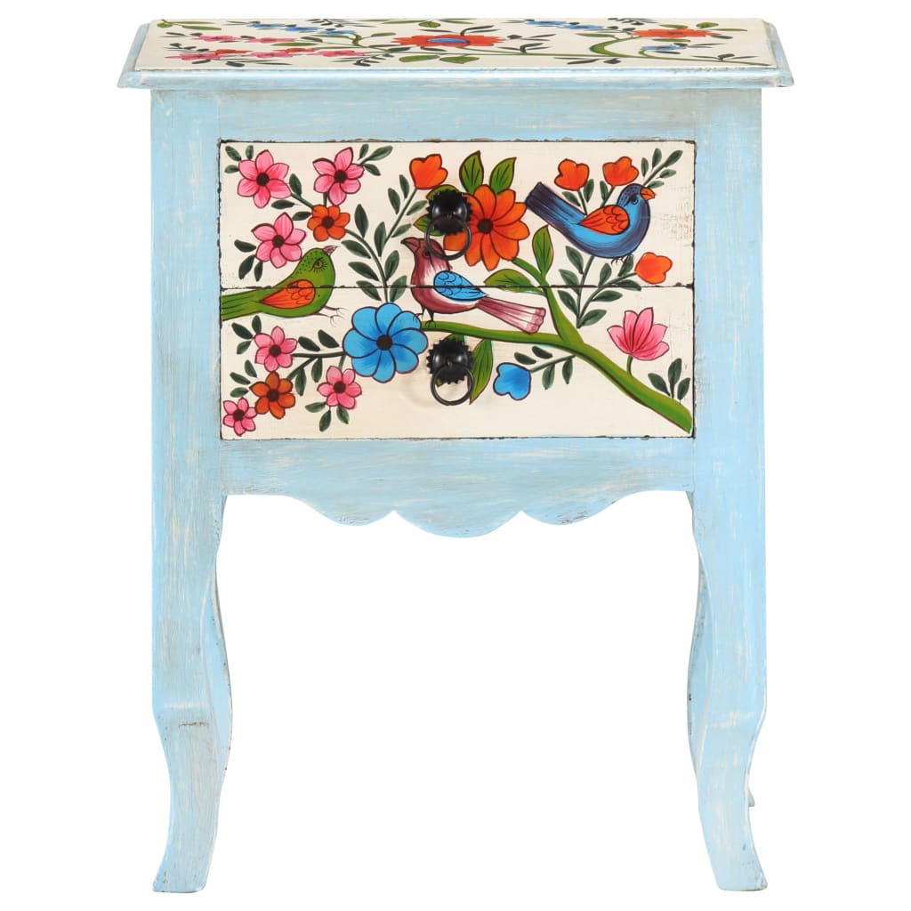 vidaXL Comodino Dipinto a Mano 40x30x50 cm in Legno Massello di Mango