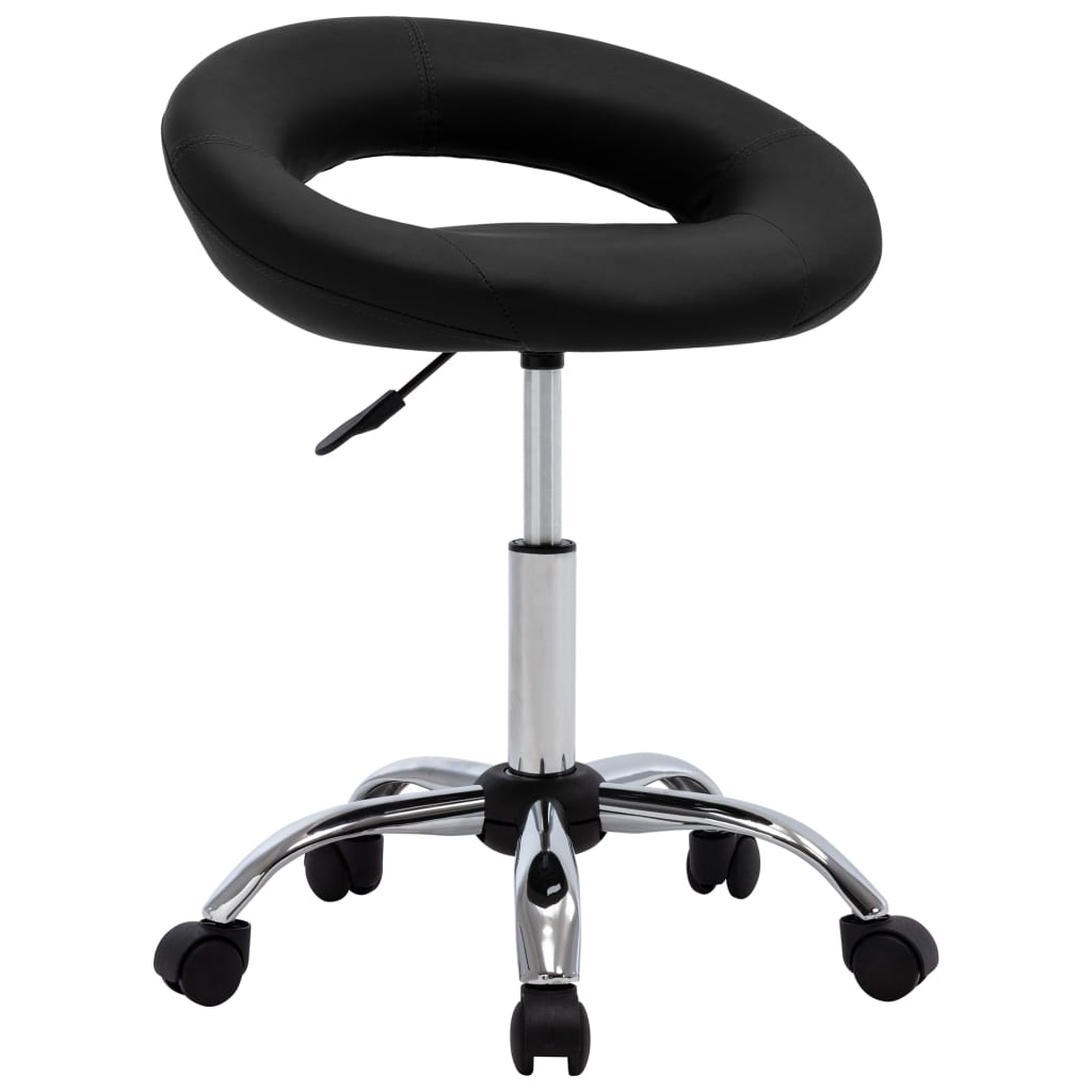 vidaXL Sedia da Lavoro con Ruote Nera in Similpelle