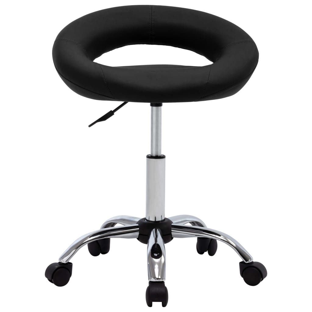 vidaXL Sedia da Lavoro con Ruote Nera in Similpelle