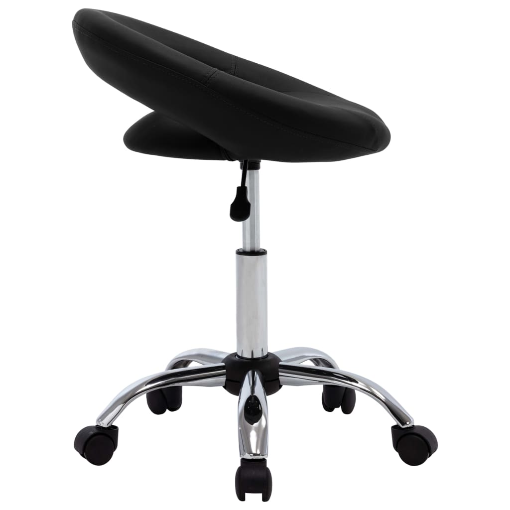 vidaXL Sedia da Lavoro con Ruote Nera in Similpelle