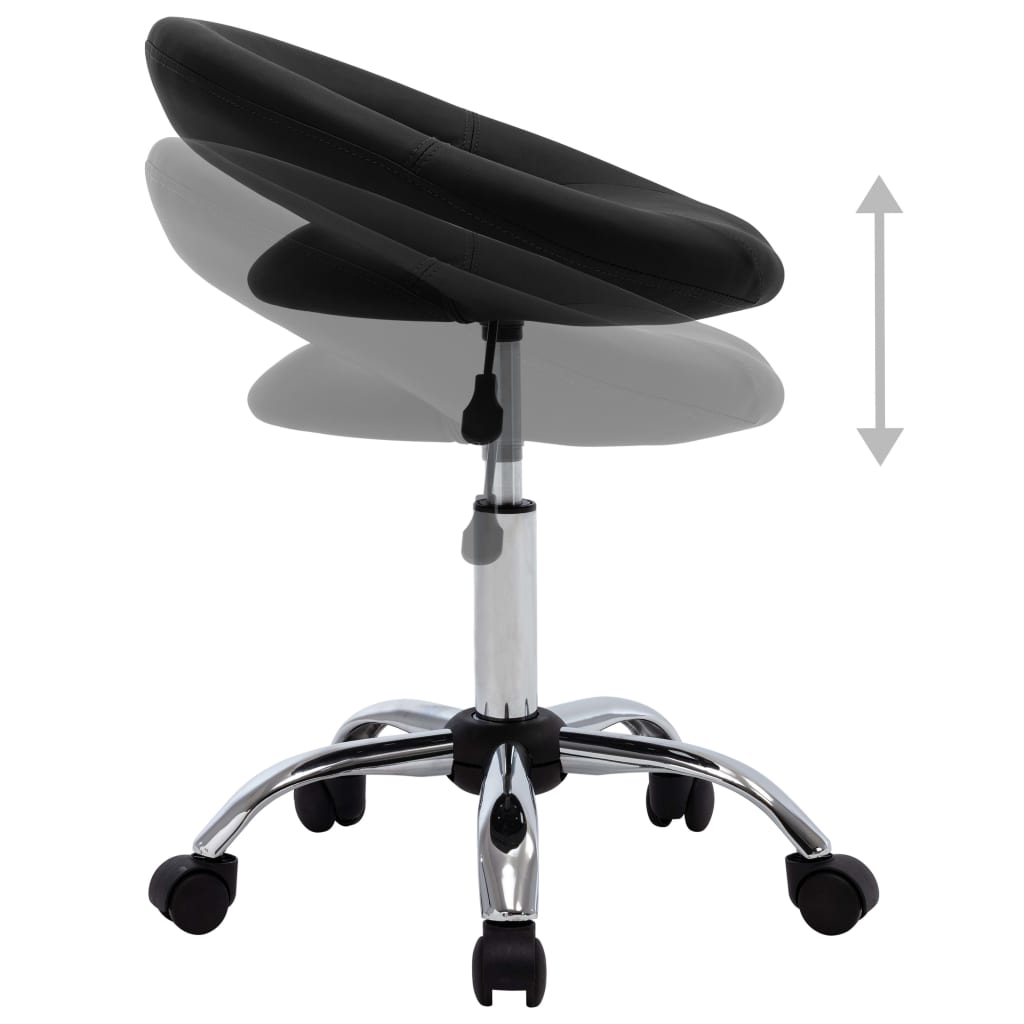 vidaXL Sedia da Lavoro con Ruote Nera in Similpelle
