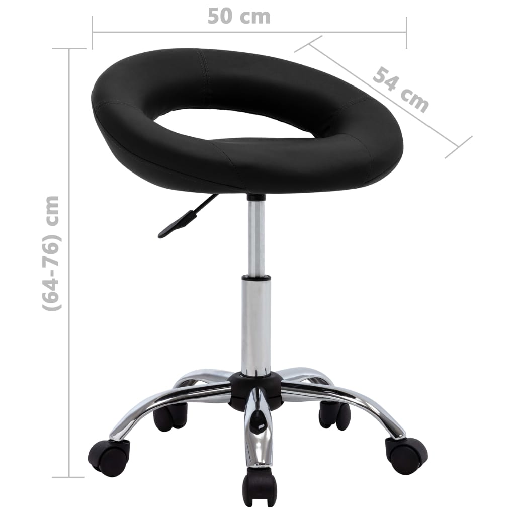 vidaXL Sedia da Lavoro con Ruote Nera in Similpelle