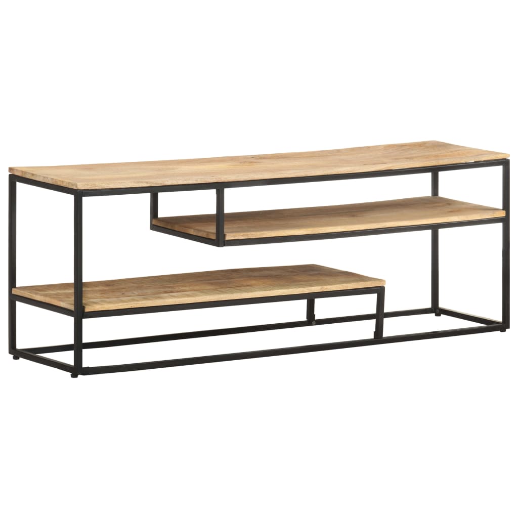 vidaXL Mobile Porta TV 130x30x45 cm in Legno Massello di Mango Grezzo