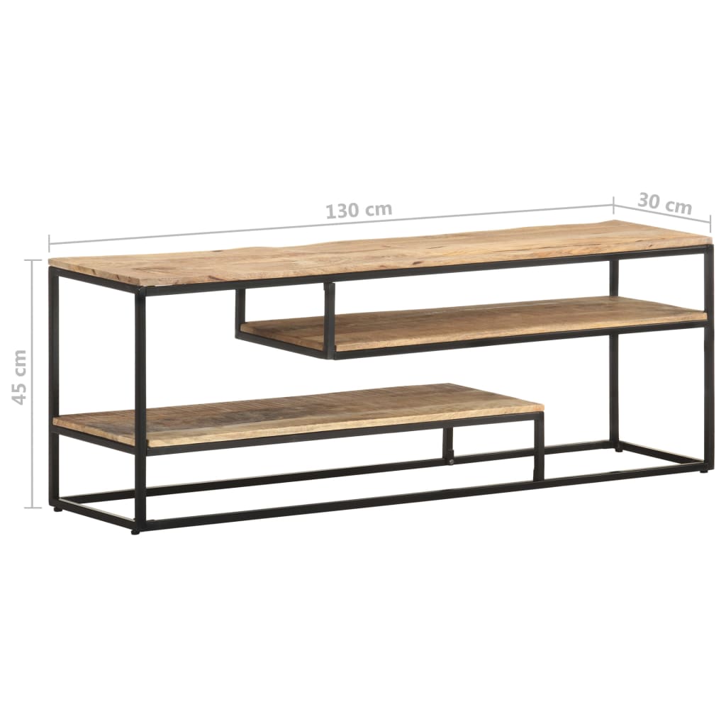 vidaXL Mobile Porta TV 130x30x45 cm in Legno Massello di Mango Grezzo