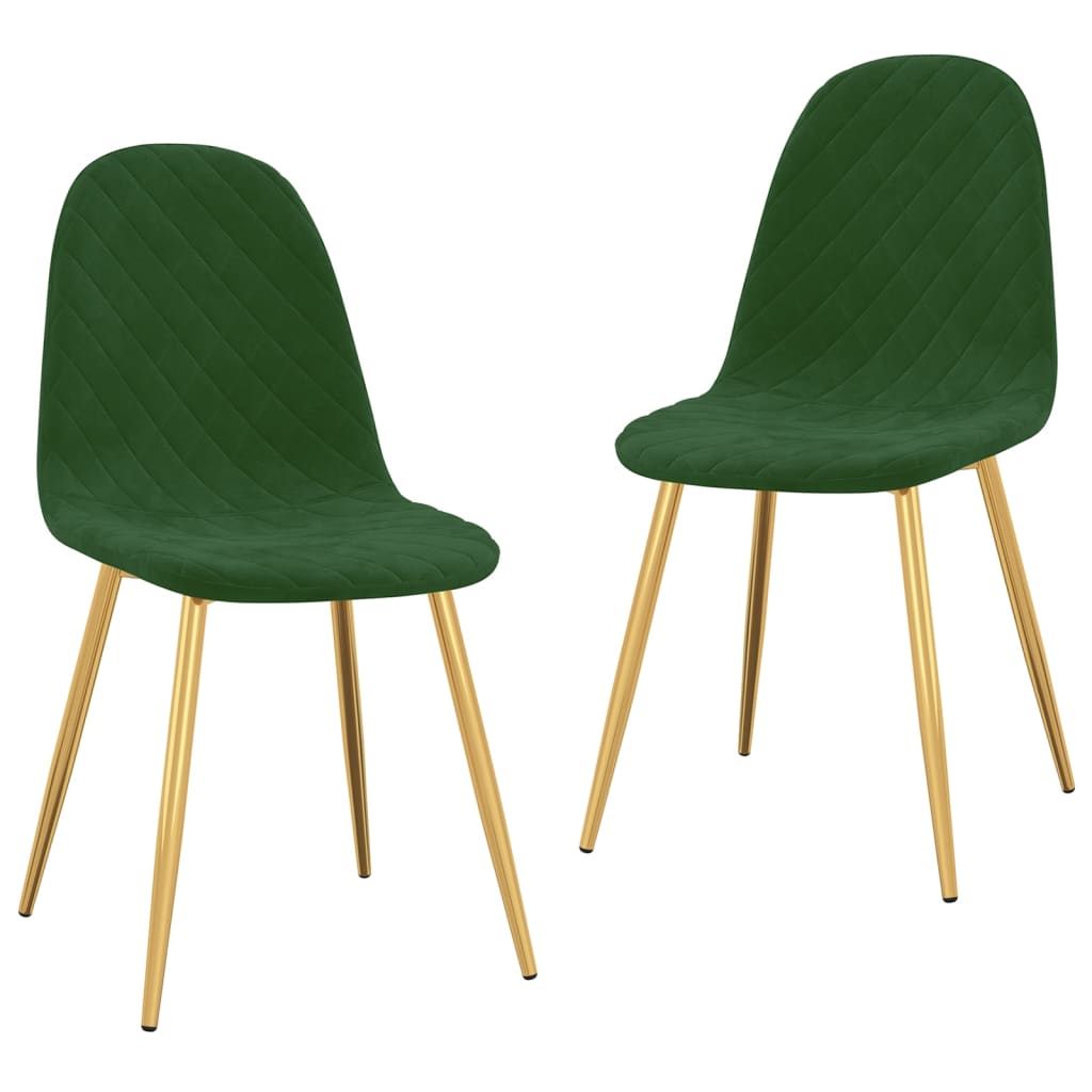 vidaXL Sedie da Pranzo 2 pz Verde Scuro in Velluto