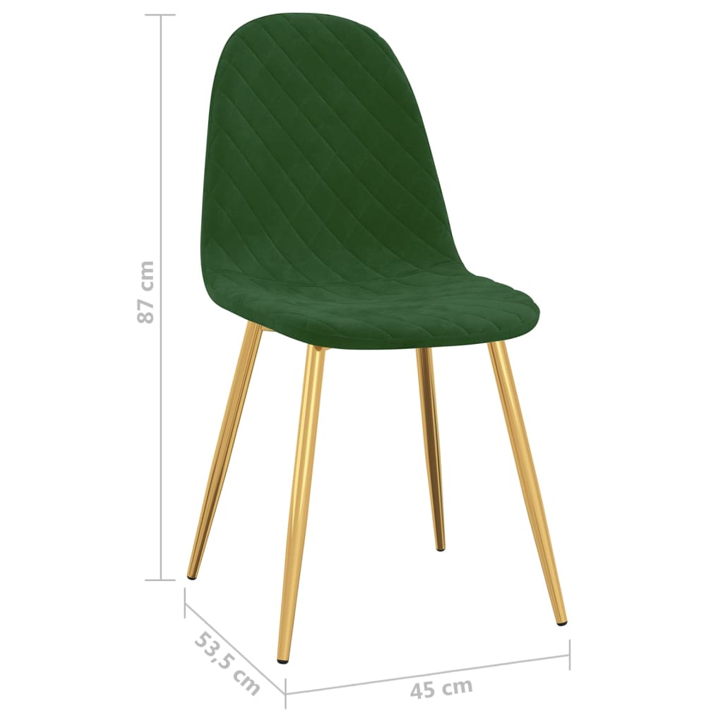 vidaXL Sedie da Pranzo 2 pz Verde Scuro in Velluto