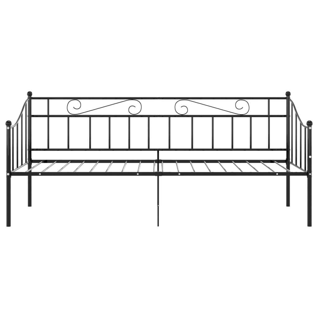 vidaXL Divano Letto Telaio Nero in Metallo 90x200 cm