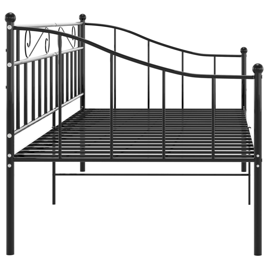 vidaXL Divano Letto Telaio Nero in Metallo 90x200 cm