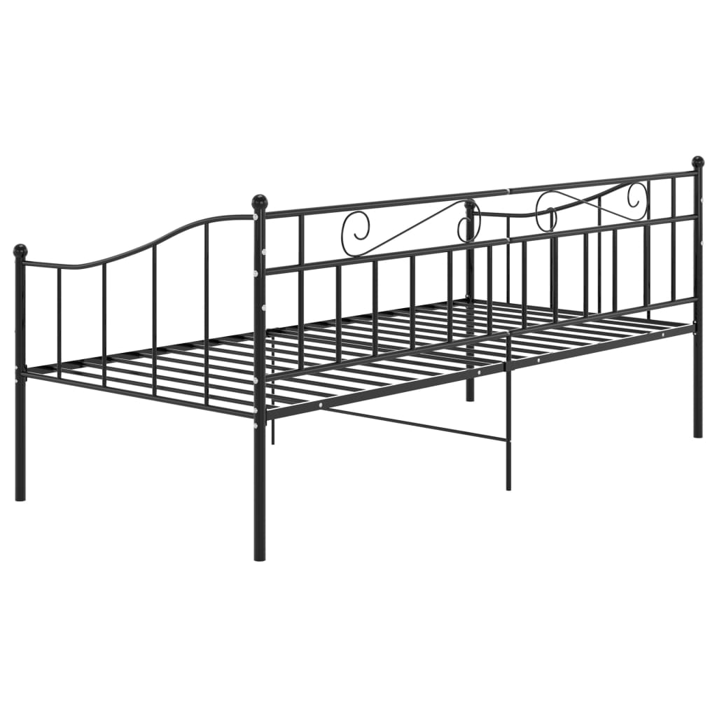 vidaXL Divano Letto Telaio Nero in Metallo 90x200 cm